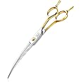JASON 7.5 Inch Curved Scissors for Dog Grooming Professional Downward Curved Pet Face Trimming Shears with Symmetric Handle Sharp Comfortable