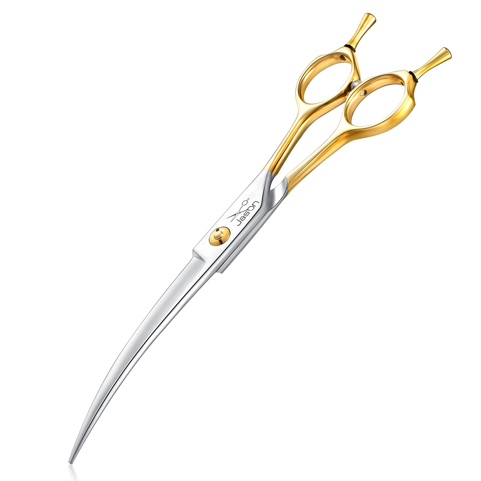 JASON 7.5 Inch Curved Dog Scissors Professional Dog Grooming Shears Japanese Stainless Steel Pet Grooming Shears Scissors for Dogs Cats Downward — image 1