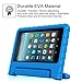 Fintie Shock Proof Case for all-new Fire 7 Tablet (7th Generation, 2017 Release) - Kiddie Series Light Weight Convertible Handle Stand Kids Friendly Cover, Blue