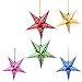 UUOUU Pack of 10 Paper Star Lantern Lampshade 11.8 Inch Handmade Paper Star Pentagram Lampshade for Valentine's Day Wedding Party Home Hanging Decor