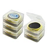 Lumintrail Glueless Bike Tire Patch Kit w/ 6 Adhesive Bicycle Tube Puncture Repair Patches, 1 Sandpaper, 1 Portable Case (5 Packs)