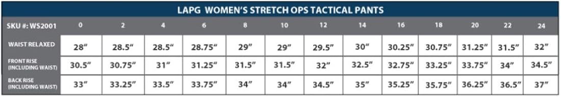 LA Police Gear Women's Mechanical Stretch Ops Tactical Cargo Pants: Clothing