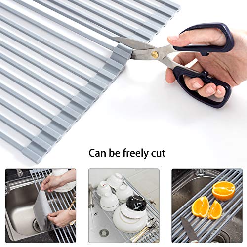 bemece Roll up Silicone Drainer Rack, 20\