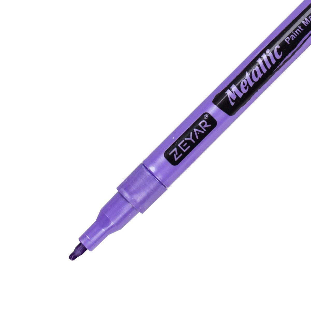 ZEYAR Acrylic Paint Pens, Water based, Fine Point, 12 Metallic colors, Acid Free, Opaque Ink, Great for greeting card, Album, Poster, Scrapbook and so on