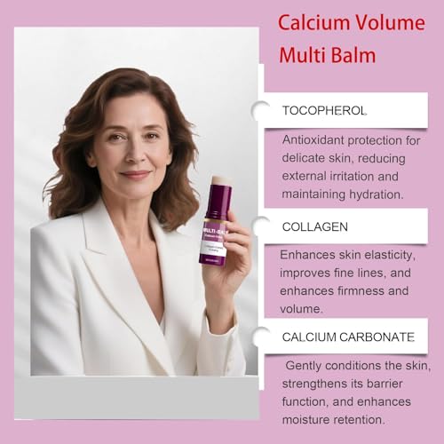 LBOYLOVE® 2 Pcs Calcium Multi Balm, Calcium Volume Multi Balm – Korean Collagen Moisturizing Stick for Anti-Aging, Hydrating & Firming Treatment with Vitamin E – Suitable for Eyes, Face, Neck
