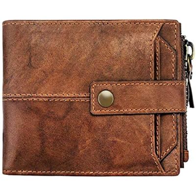 Spiffy Mens Genuine Leather Wallet for Men Purse (Brown)
