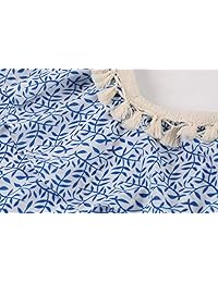 Saikesigirl - Mini vestido de mujer con diseño floral y cuello en V, sin espalda, con borla