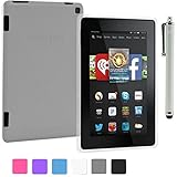 Fire HD 7 Case, LK X Design Slim TPU Rubber Soft Skin Case Cover for Amazon Fire HD 7 2014 + Stylus Pen + Screen Protector (Clear)