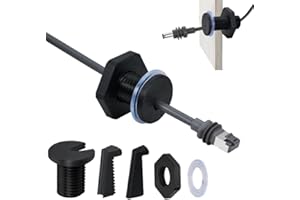 Lephchiryn RV Cable Passthrough for Starlink mini, RV Cable Grommet Compatible with Starlink, Ethernet, Coax, Water-Resistant and Anti-Drop RV Cable Routing (35mm/2pcs, Black)