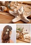 3'' 2'' Huge Pretty Natural Starfish Star Hairpin Hair Clip Beige (2
