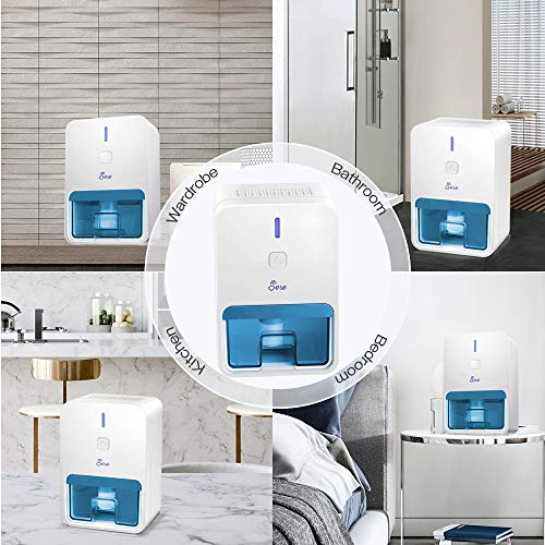 JESE Small Dehumidifier for Closet, Mini Portable Bathroom Dehumidifier for 1800 Cubic Feet Small Room, Ultra-Quiet Electric Room Dehumidifier for Bedroom, Baby Room, RV, Basement, Kitchen
