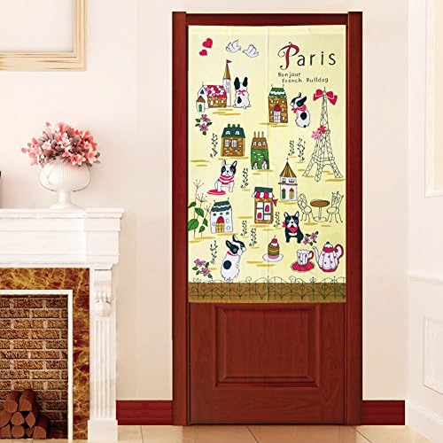 Lovely French Bulldog Look after the House Pattern Doorway Curtain Japanese Noren Curtain