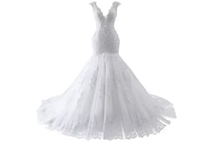 Dessiny Boho Wedding Dresses for Bride with Slit Lace Appliques Long Sleeve Mermaid Bridal Dresses for Wedding 2024 DE08