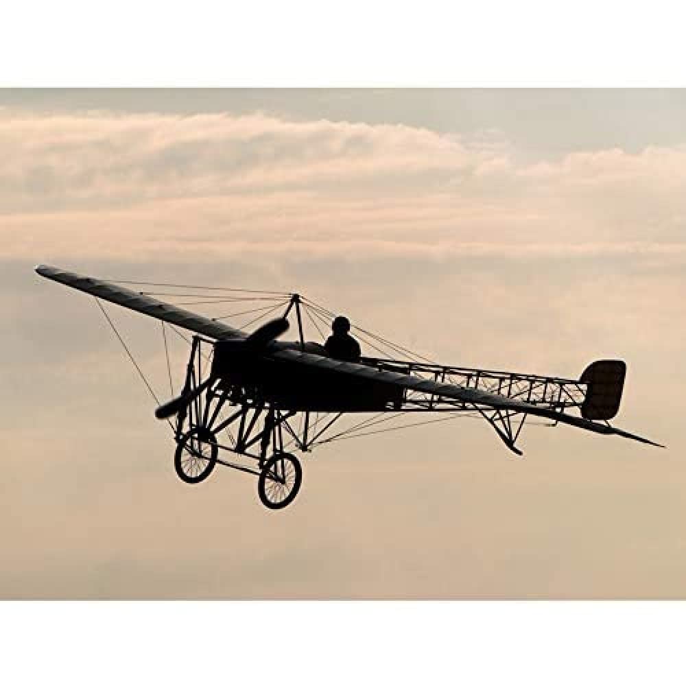 Herzog Restored Bleriot XI Aircraft Silhouette Photo Art Print Canvas Premium Wall Decor Poster Mural