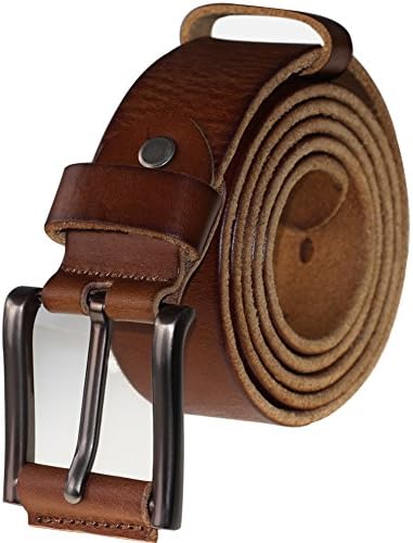 PAZARO Men's Super Soft Top Grain 100% Leather Belt Tan Color