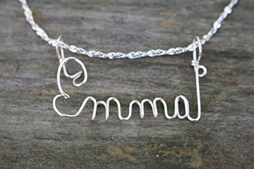 Hand Scripted 925 Sterling Silver Personalized Name Necklace Emma