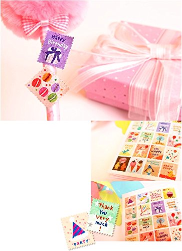 Alimitopia Adhesive Sticker,12 Sheets(240pcs) Stamp Shape DIY Decorative Paper Paster Ornament Mark