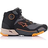 Alpinestars CR-X Drystar Riding Shoes, CE-Certified Waterproof Motorcycle Footwear, 10.5, Black/Light Brown/Orange