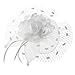 Coolwife Womens Fascinator Veil Flower Cocktail Tea Party Headwear (White)