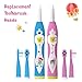 OJV Professional Kids Electric Sonic Rechargeable Toothbrush with 2 Dental Care Modes 4 Songs and 2 Replaceable Brush Heads (Pink-Sonic Toothbrush)