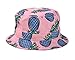 Soyagift Ladies Headwear Pineapple pattern Wide Rim Flat top fishing Bucket Hat with a Bracelets Gift