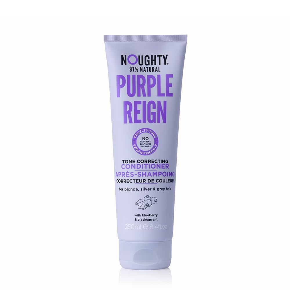 Noughty Purple Reign Tone Correcting Conditioner, 997% Natural Sulphate Free Vegan Haircare, for Blonde, Grey or Silver Hair (250ml)