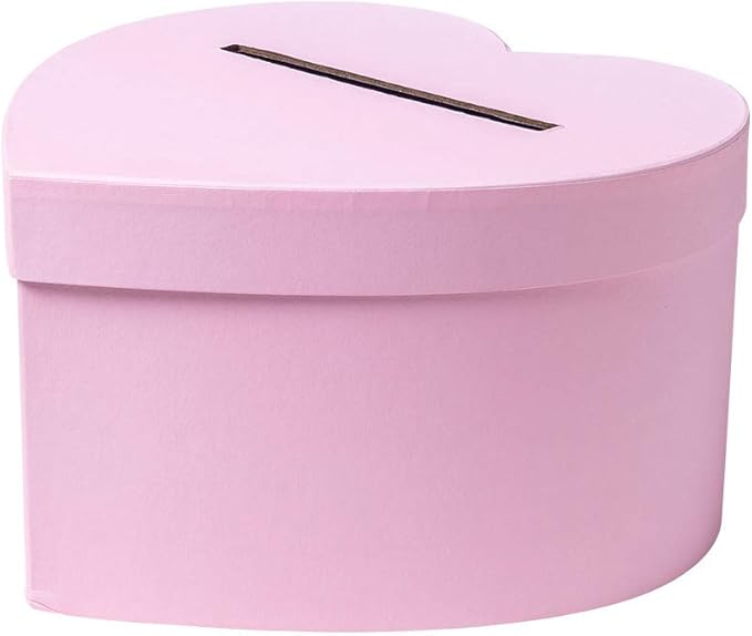 Urne - Caja de cartón con forma de corazón rosa (25 cm): Amazon.es: Hogar