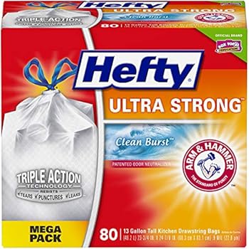 Hefty Ultra Strong Tall Kitchen Trash Bags - Clean Burst, 13 Gallon, 80 Count