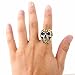 COPAUL Punk Jewelry 316L Stainless Steel Inlaid CZ Skull Biker Mens Ring,Gold Blue,Size 11