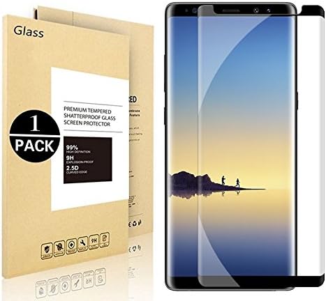 ANKU 1 8 8 [Case Friendly][[Anti-Bubble][3D Curved] Tempered Glass Screen Protector for Samsung Galaxy Note 8 (Black)