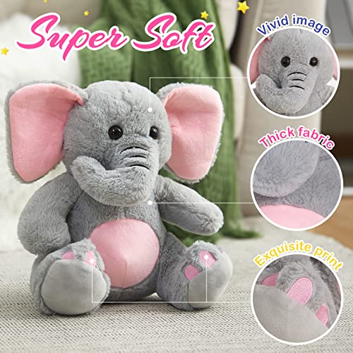 BSTAOFY 13'' Light up Elephant Stuffed Animals Glow LED Elephant Soft