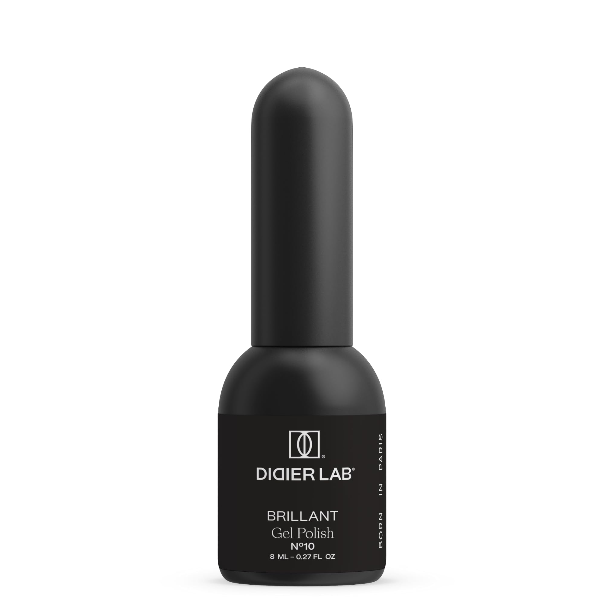 DIDIER LAB Premium Brillant No.10 Flash Gel Polish – Black UV/LED Glitter Gel With Diamond Shine – Highly Pigmented Self-Levelling Varnish – Long-Lasting High Gloss Colour – Flash Shine Effect – 8ml