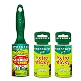 Evercare Pet Hair Extra Sticky Lint Roller with 2 Refills 180 Total Sheets