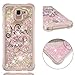 ISADENSER Samsung Galaxy j6 2018 Case Clear Soft TPU Glitter Stylish Design 3D Hearts Quicksand Shiny Flowing Liquid Protective Cover Samsung Galaxy j6 2018 (EU Version) Pink Never Stop