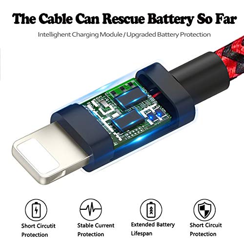 image for ZestyChef iPhone Charger, MFi Certified iPhone Cable 4 Pack [3/6/6/10F