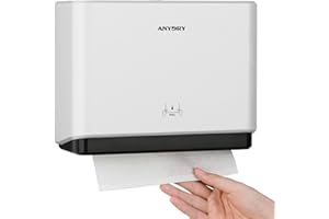 anydry 200-Sheet Wall-Mounted Paper Towel Dispenser, Fits Multi-Fold Towels up to 10x3.1 Inches, Perfect for Home & Business (White)
