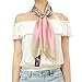 TONY & CANDICE (TM) Women's Graphic Print 100% Silk, Silk Scarf Square, 33 * 33 Inches (Pink Luxury Pattern Print)