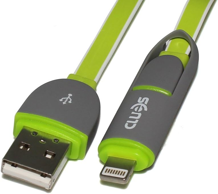 Clues XS-01 Premium Micro USB Cables Charging Cable High Speed USB 2.0 A Male to Micro B Sync and Charge Cable Micro USB to USB Charger Data Sync Cable for Android&iOS dual data cables-3.8 Feet(1.15 Meters) (Green)
