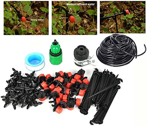 DIY Auto/Manual Micro Drip Irrigation System Dripper Sprinkler Plant Irrigation Kit Irrigation Pipe, Irrigation Spray for Flower, Lawn, Patio, Garden Greenhouse Plants 65FT/82FT Garden Hose(82FT)