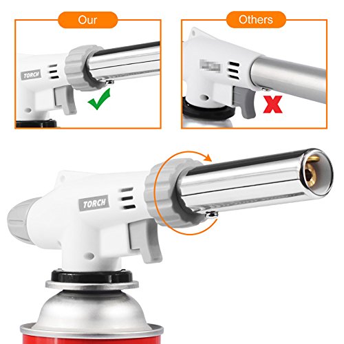 Heyue Metal Flame Gun Welding Gas Torch Lighter Heating Lgnition Butane Portable Camping Welding Gas Torch for crème brûlée DIY Soldering Outdoor BBQ (not include the tank)