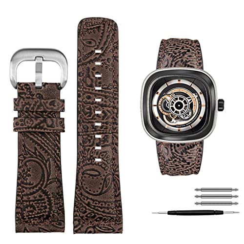 AEHON For Seven Friday Q2/03/M2/M021/T2 Genuine Leather Watchband Vintage styleDiesel watch Men cowhide strap 28m Bracelet accessories