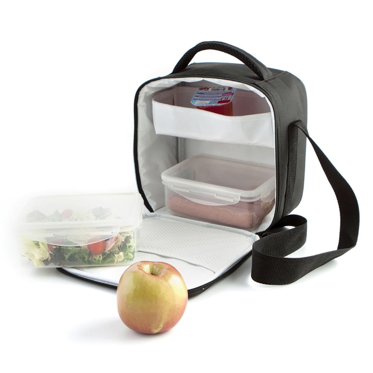 Quid "Go Lunch Lunch Box Bag, 19 cm x 14 cm x 26 cm, with Container cm Black
