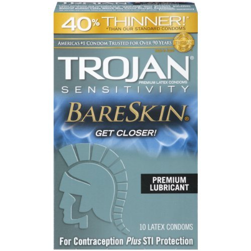 Trojan Sensitivity Bareskin Lubricated, Latex Condoms, 10 Pc (Pack of 4) image