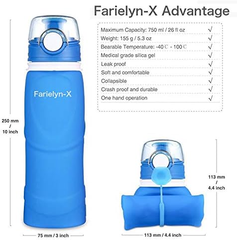Collapsible silicone water bottle with leak-proof design, priced at $13.99.