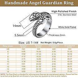 Bestyle Cool Stainless Steel Snake Ring for Women