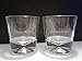 Set of 2 Johnnie Walker Black Label Scotch Whisky Script Logo Diamond Pattern Heavy Base Round Lowball Rocks Glasses