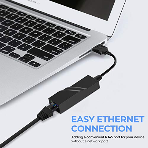 USB 3.0 Ethernet Adapter, USB to RJ45 Gigabit Ethernet Adapter Supporting 10/100/1000 Mbps Ethernet, Free Driver