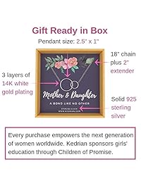 KEDRIAN Mother Daughter Necklace, 925 Sterling Silver, Mothers Day Gifts, Mom Necklace, Mom Gifts, Mom Birthday Gifts, Mother Daughter Gifts Ideas, Mother Presents, Mom Gifts From Daughter