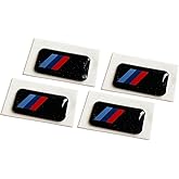 German Luxury Car Sports Logo Sticker Set 4-3D Turntable &amp; Rim Logos | Compatible with 1/3/5/7 Series &amp; X Models, Heat-Resistant Adhesive, Waterproof High-Gloss Surface