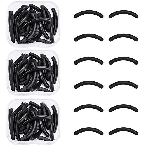 Bkpearl 72 Piece Eyelash Curler Pads, Silicone Curler Refill Pads Replacement Pads with Clear Storage Box for Universal Eyelash Curler